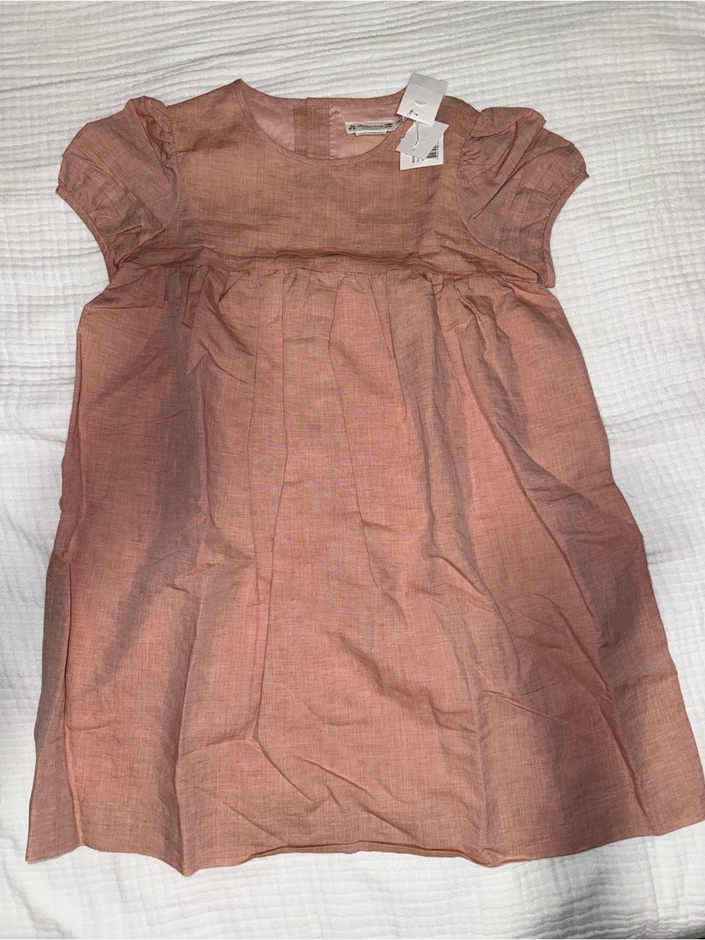 Bonpoint Dusty Rose Short-Sleeve Linen Blend Dress